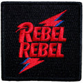 David Bowie Standard Patch: Rebel Rebel Pink & Blue