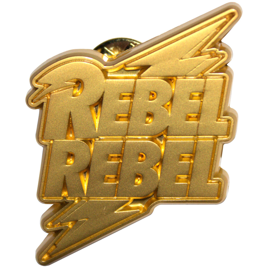 David Bowie Pin Badge: Rebel Rebel Gold
