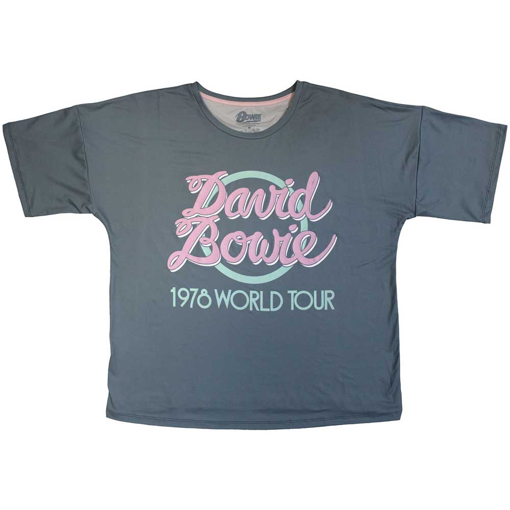 David Bowie Ladies Pyjamas: 1978 World Tour (Blue & Pink)