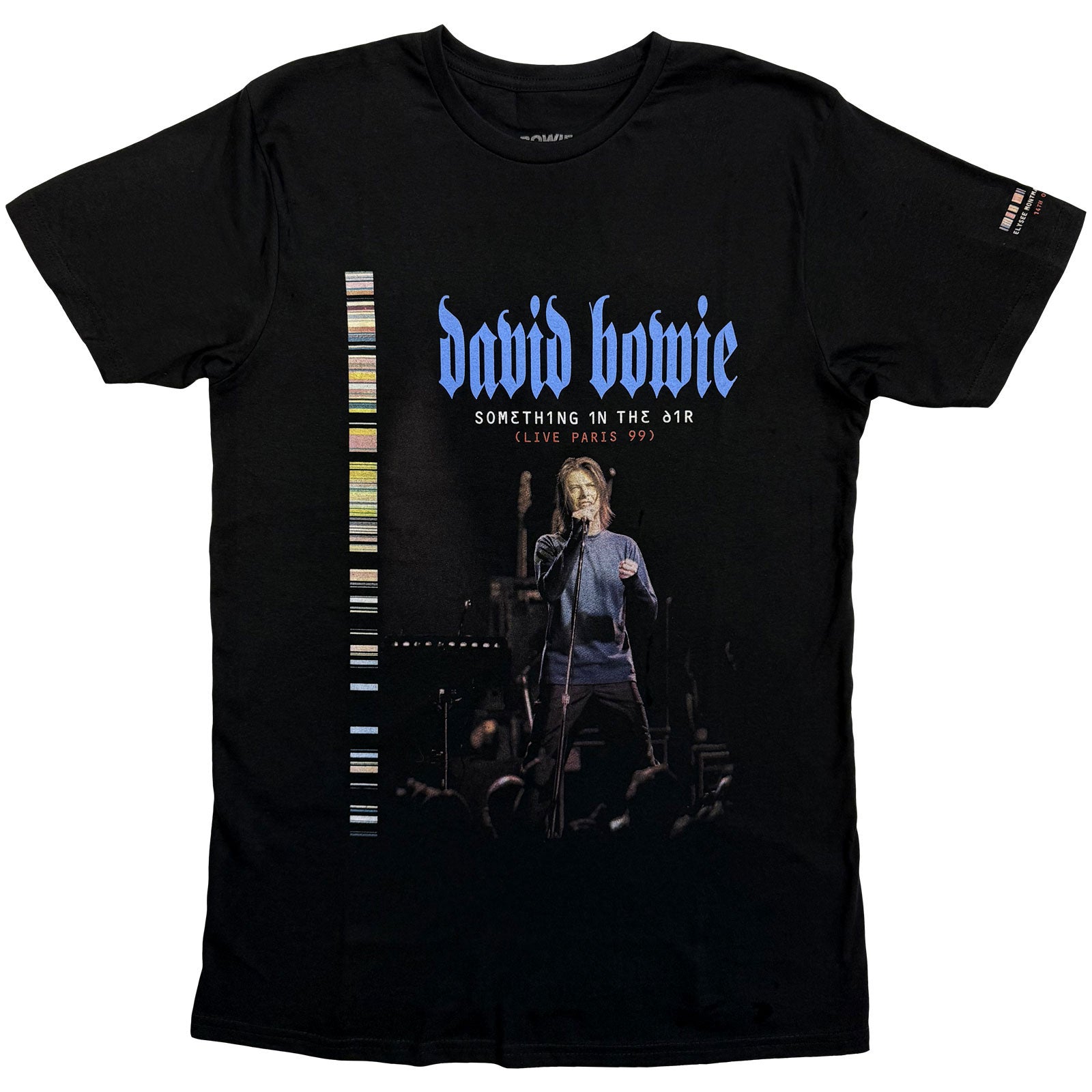 David Bowie Unisex T-Shirt: Live In Paris (Black) (Sleeve Print)