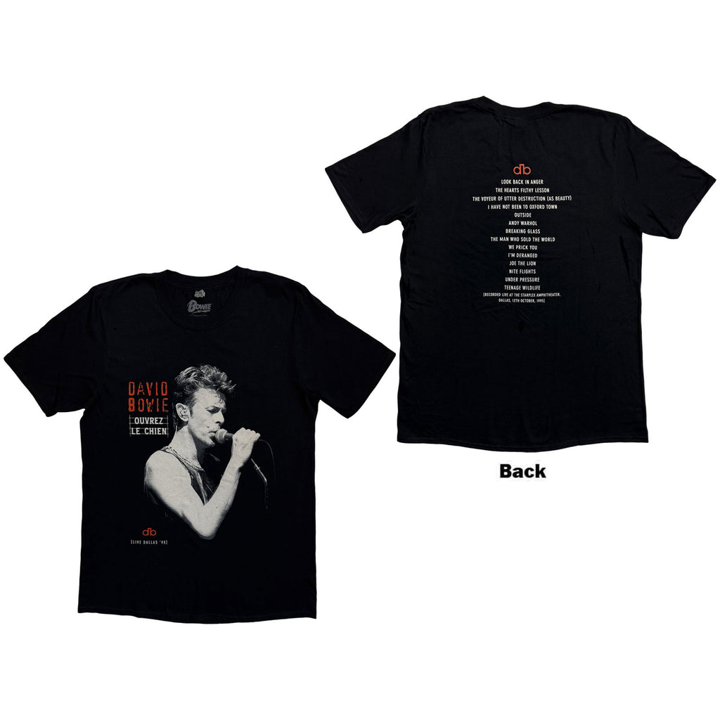 David Bowie Unisex T-Shirt: Dallas '95 (Black) (Back Print)