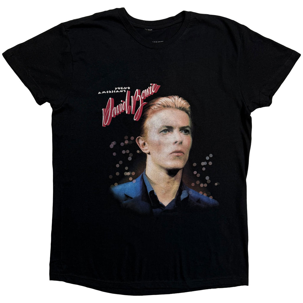 David Bowie Unisex T-Shirt: Young Americans (Black) (Back Print)