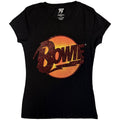 David Bowie Ladies T-Shirt: Diamond Dogs Logo (Black) (Embellished)