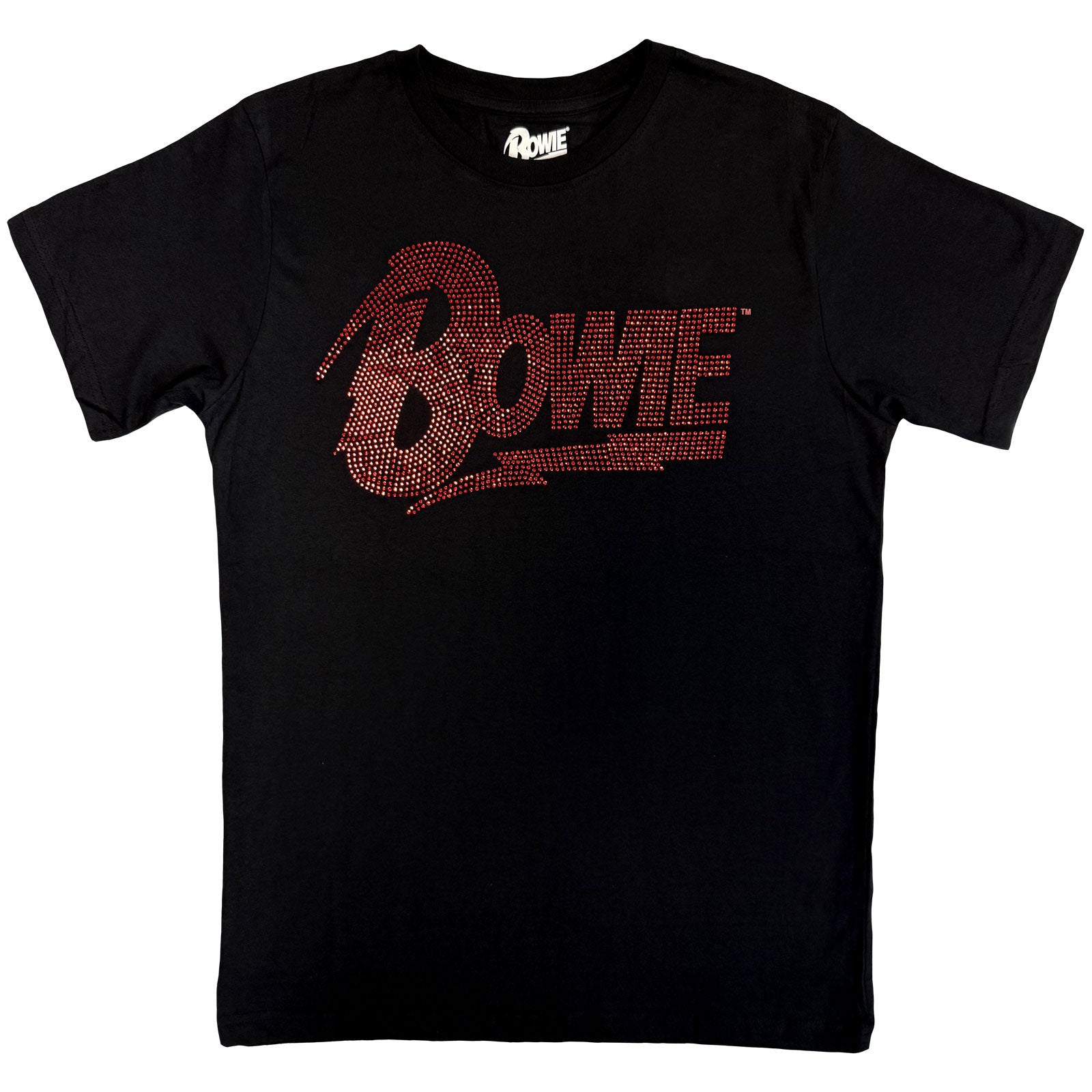David Bowie Unisex T-Shirt: Logo (Black) (Embellished)