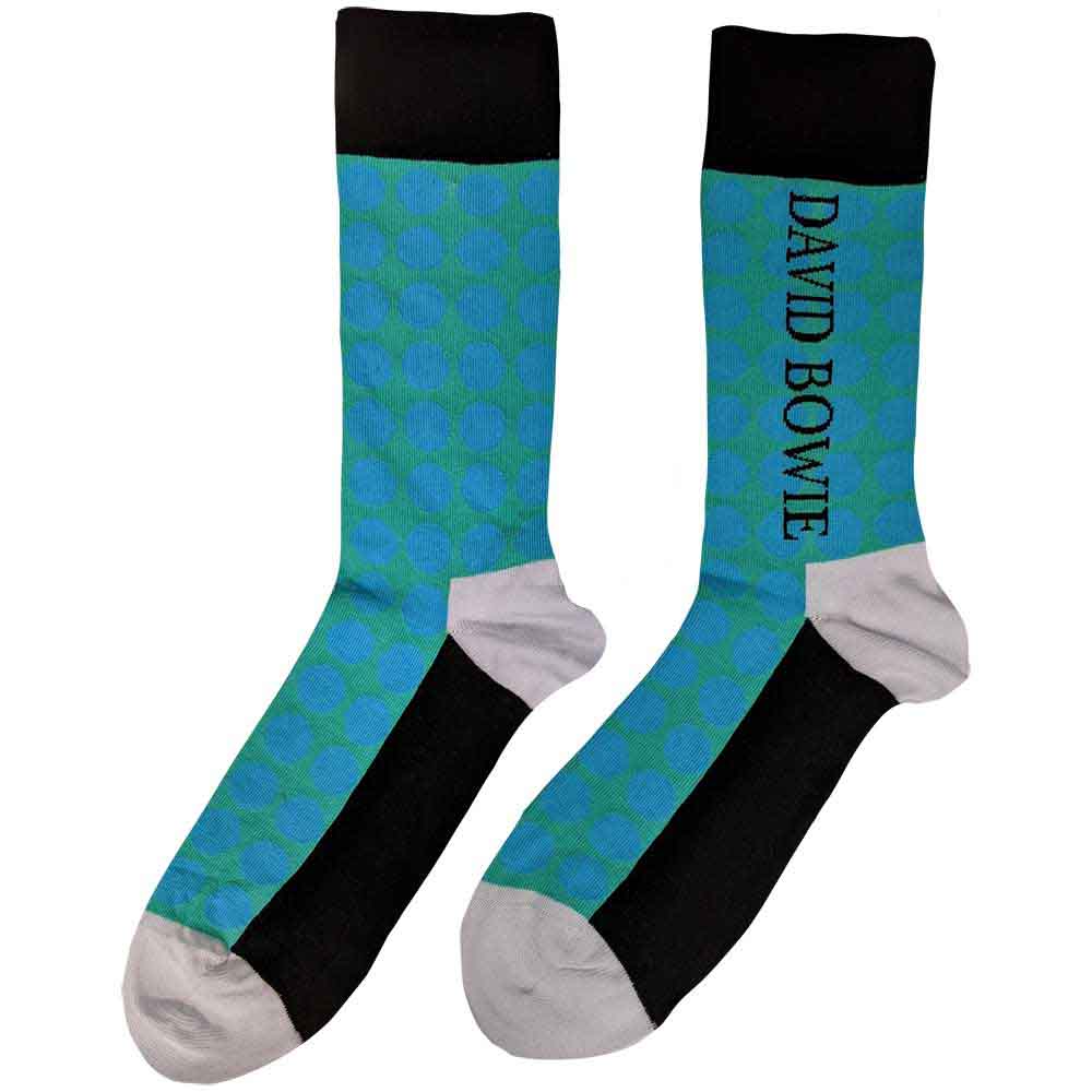 David Bowie Unisex Ankle Socks: Circles Pattern (Blue) (UK Size 7 - 11)