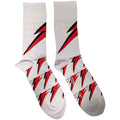 David Bowie Unisex Ankle Socks: Flash (White) (UK Size 4 - 7)