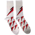 David Bowie Unisex Ankle Socks: Flash (White) (UK Size 7 - 11)
