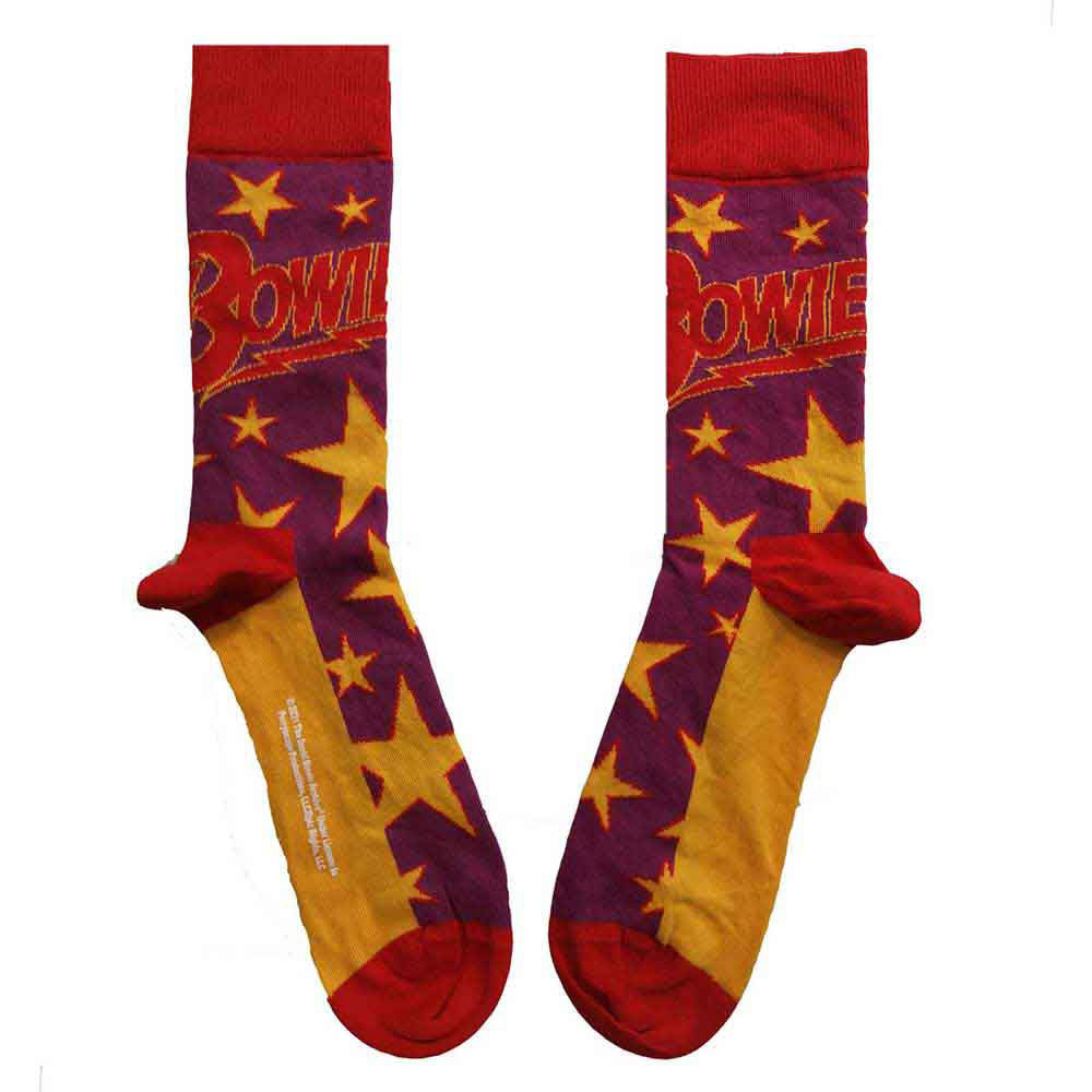 David Bowie Unisex Ankle Socks: Stars Infill (Purple) (UK Size 4 - 7)