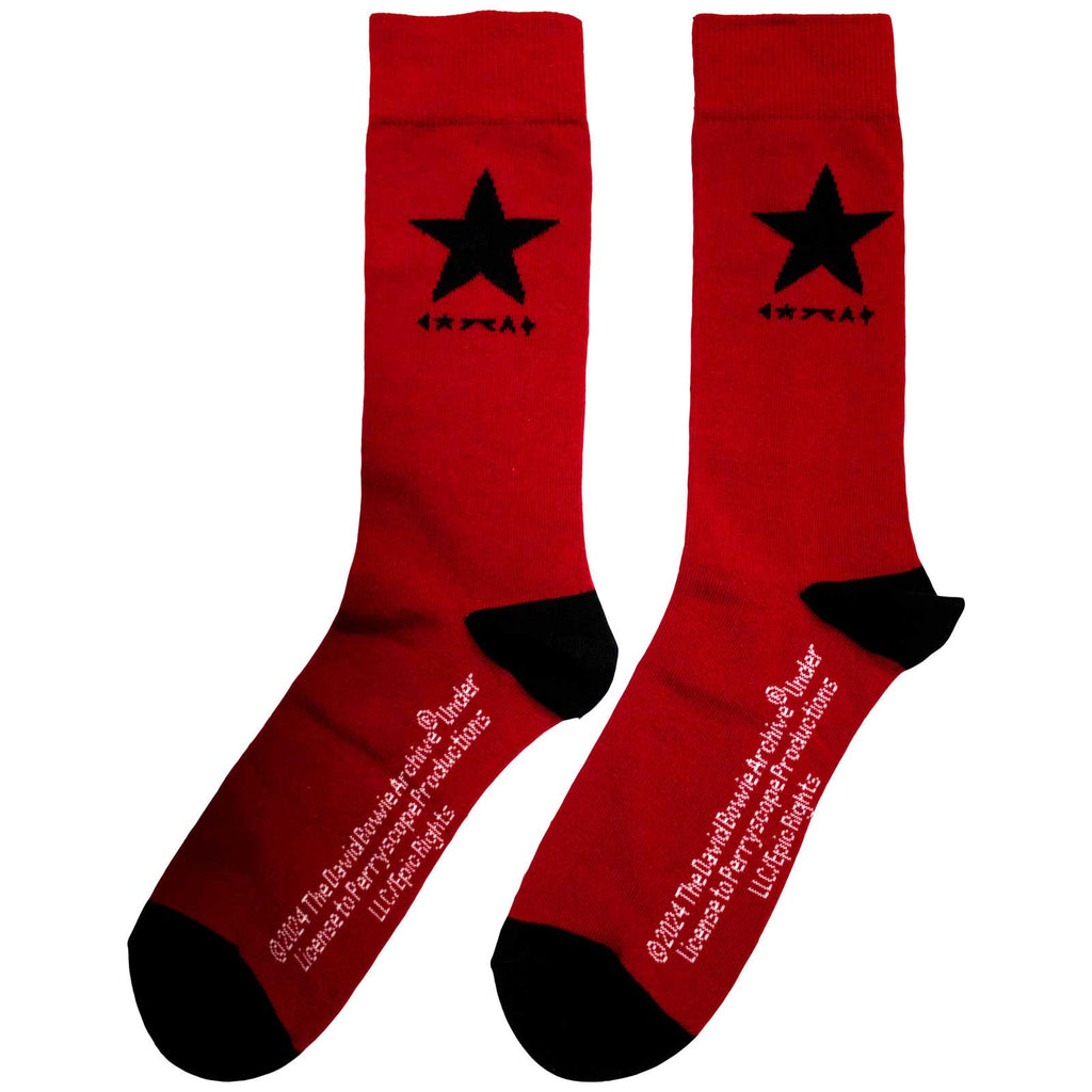 David Bowie Unisex Ankle Socks: Blackstar (Red) (UK Size 6 - 11)