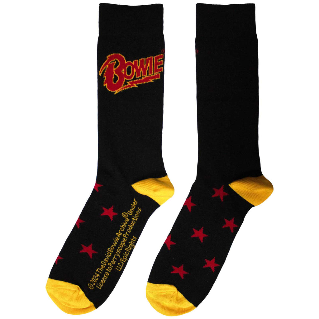 David Bowie Unisex Ankle Socks: Stars (Black) (UK Size 6 - 11)