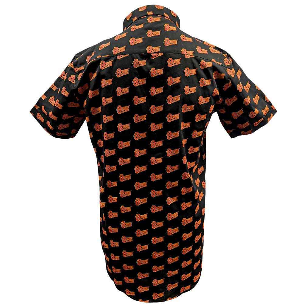 David Bowie Unisex Casual Shirt: Logo Pattern (Black) (All Over Print)