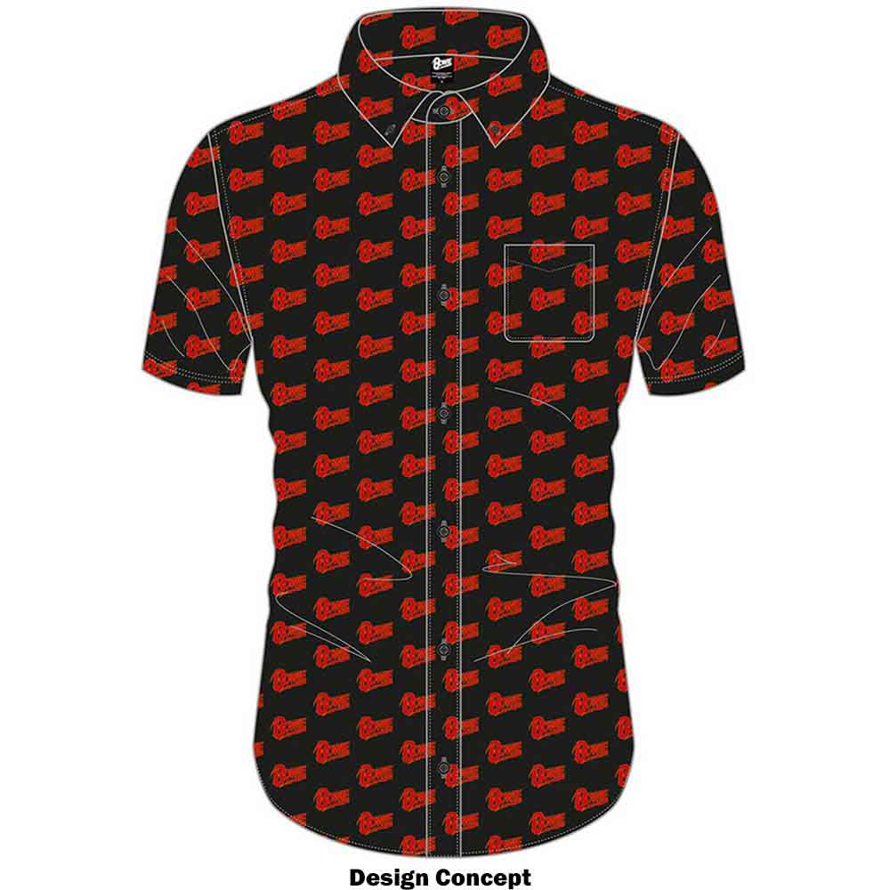 David Bowie Unisex Casual Shirt: Logo Pattern (Black) (All Over Print)