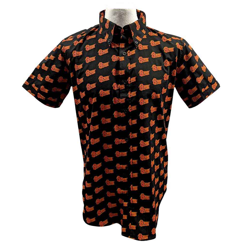 David Bowie Unisex Casual Shirt: Logo Pattern (Black) (All Over Print)
