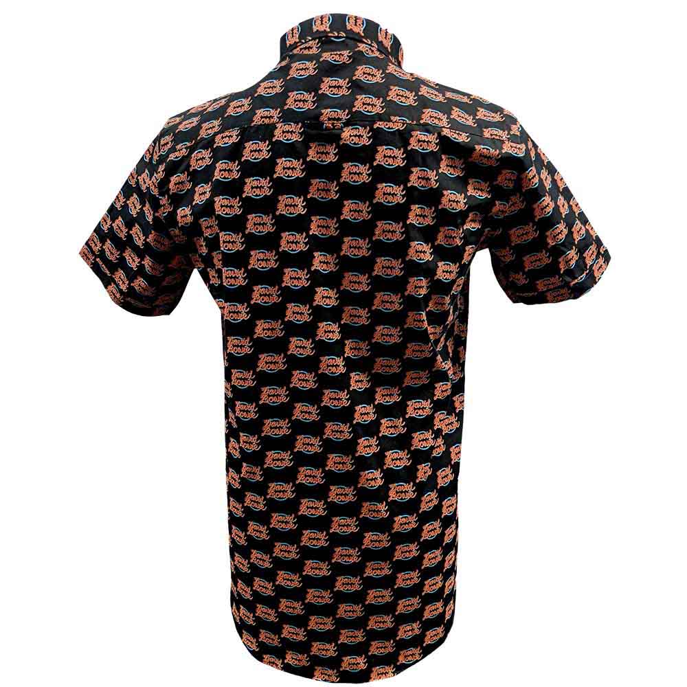 David Bowie Unisex Casual Shirt: World Tour Logo Pattern (Black) (All Over Print)