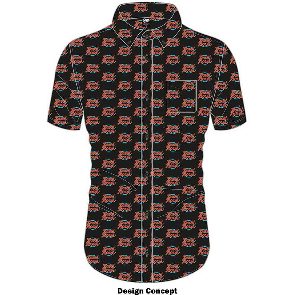 David Bowie Unisex Casual Shirt: World Tour Logo Pattern (Black) (All Over Print)