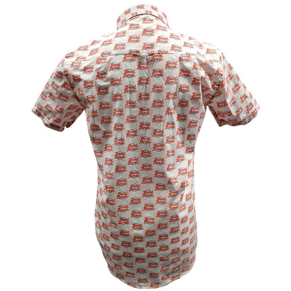 David Bowie Unisex Casual Shirt: World Tour Logo Pattern (White) (All Over Print)