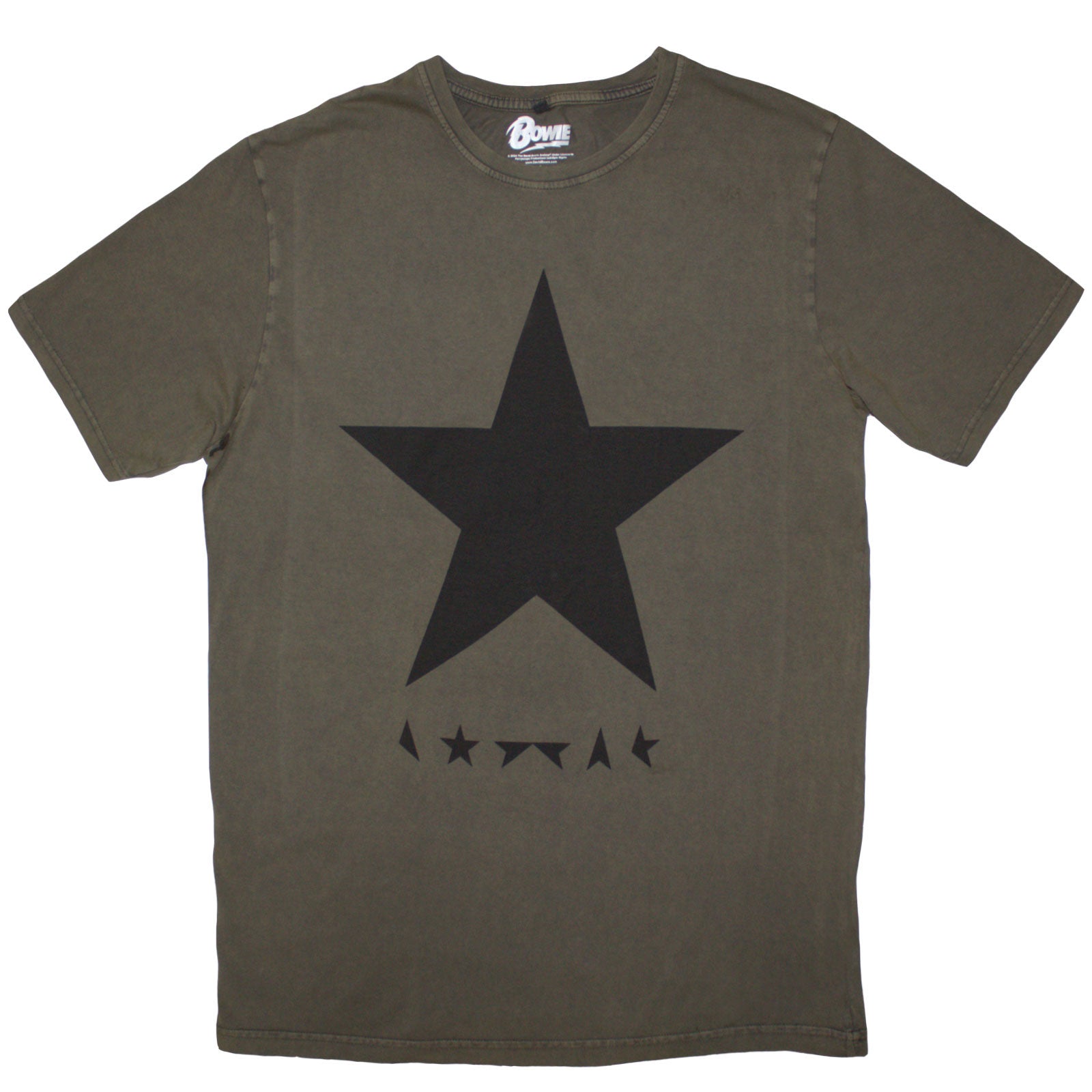 David Bowie Unisex Stone Wash T-Shirt: Blackstar (Green)