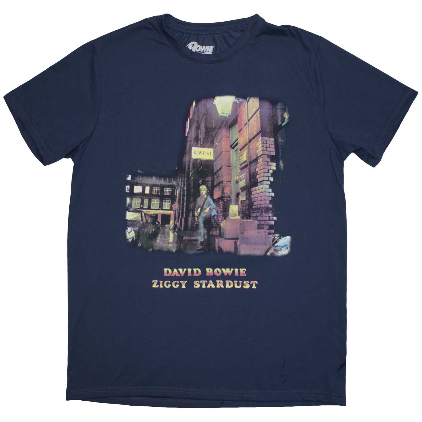 David Bowie Unisex T-Shirt: Ziggy Stardust (Denim Blue)