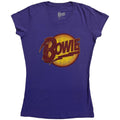 David Bowie Ladies T-Shirt: Vintage Diamond Dogs Logo (Purple)