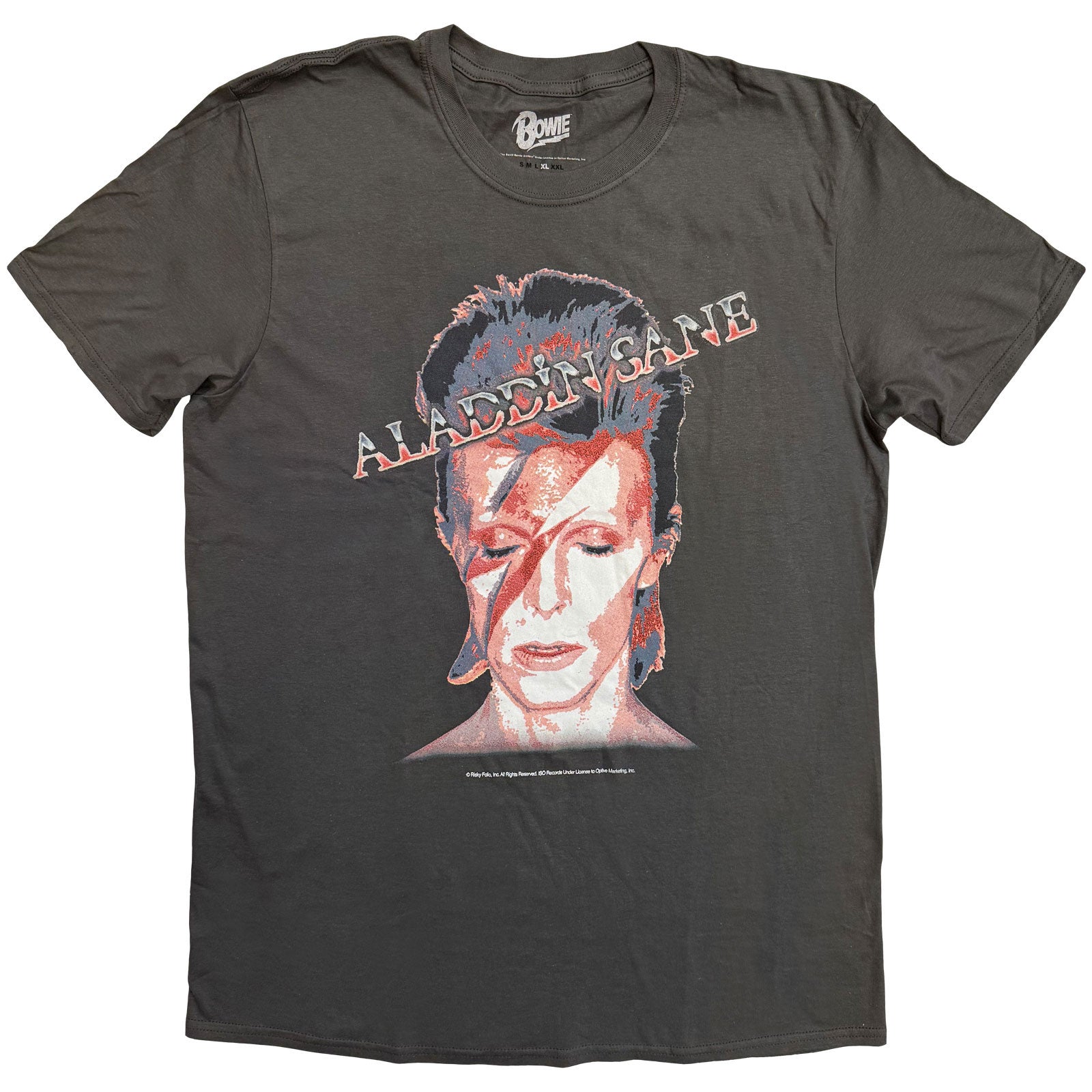 David Bowie Unisex T-Shirt: Aladdin Sane (Charcoal Grey)