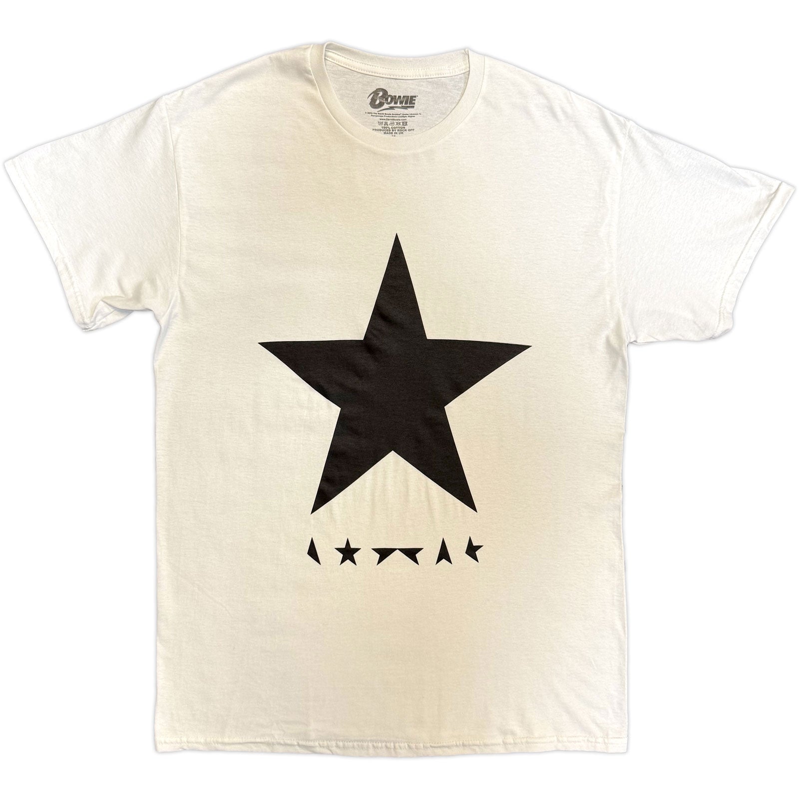 David Bowie Unisex T-Shirt: Blackstar on White (White)