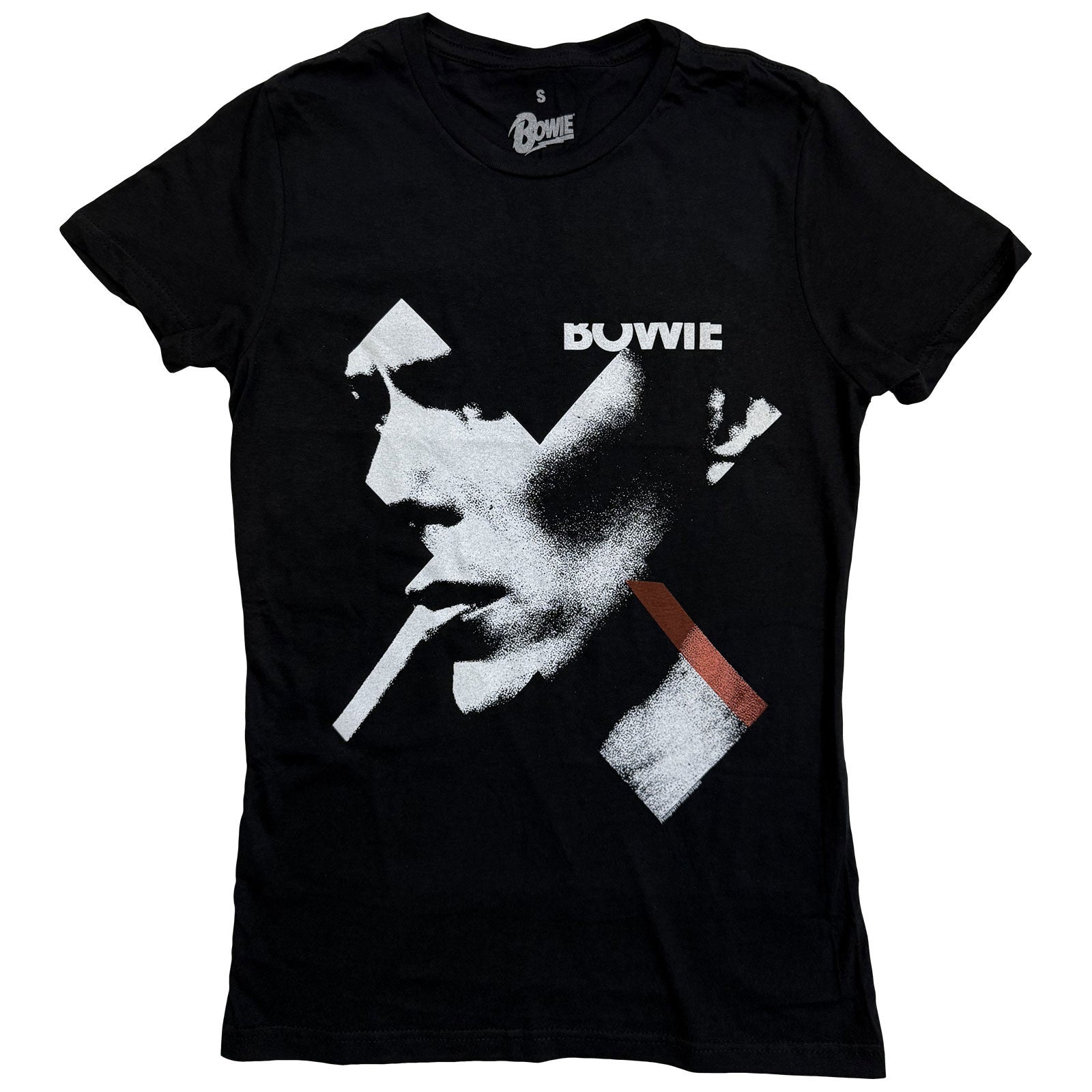David Bowie Ladies T-Shirt: X Smoke Red (Black)