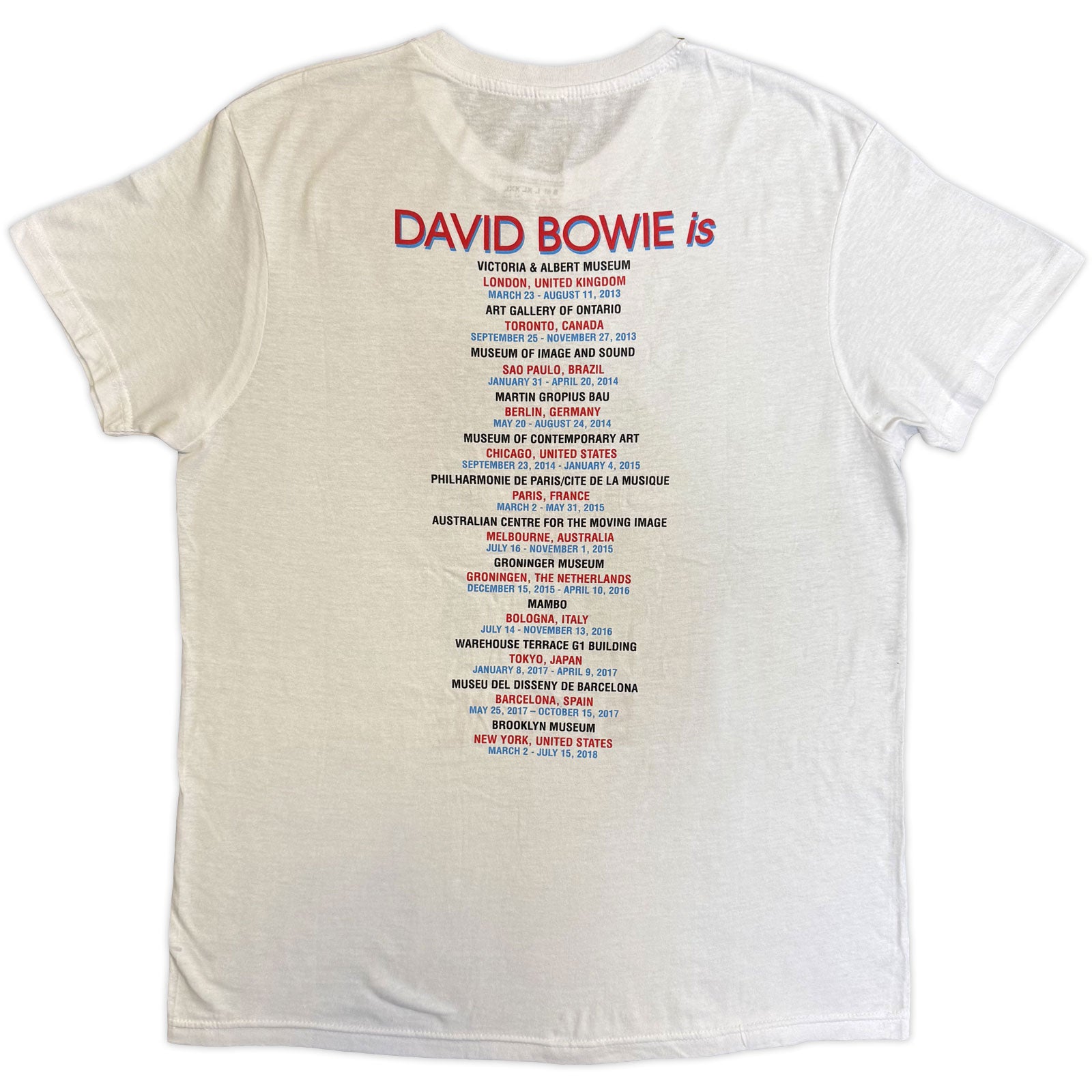 David Bowie Unisex T-Shirt: Bowie Is (White) (Back Print)