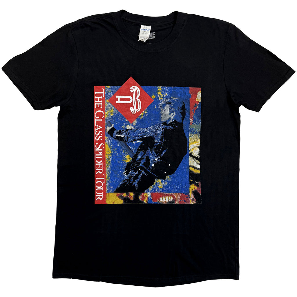 David Bowie Unisex T-Shirt: Glass Spider Tour (Black) (Back Print)
