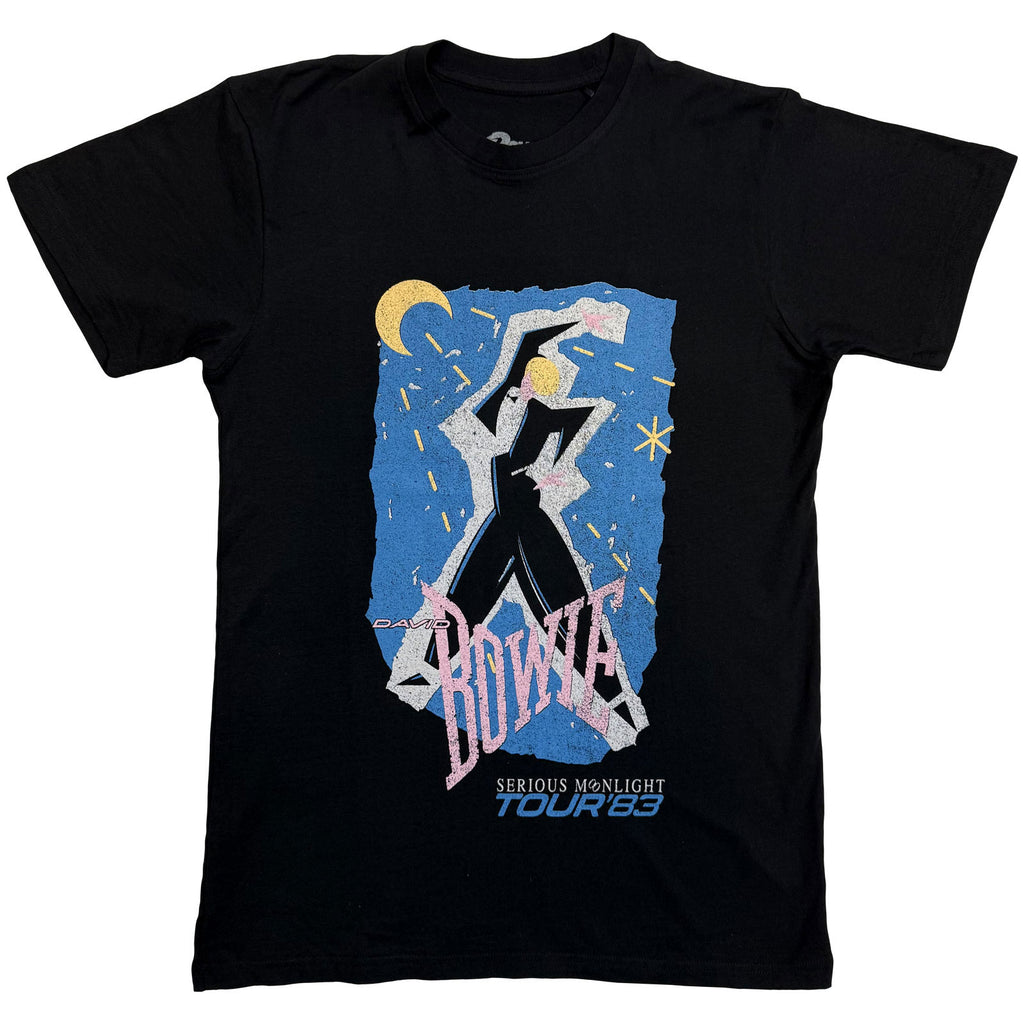 David Bowie Unisex T-Shirt: 83' Tour (Black) (Back Print)