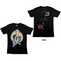 David Bowie Unisex T-Shirt: Circle Scream (Black) (Back Print)