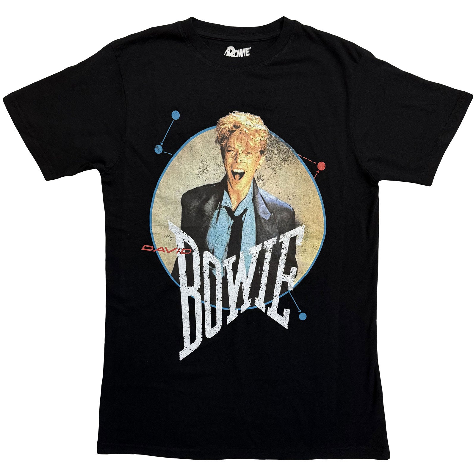 David Bowie Unisex T-Shirt: Circle Scream (Black) (Back Print)