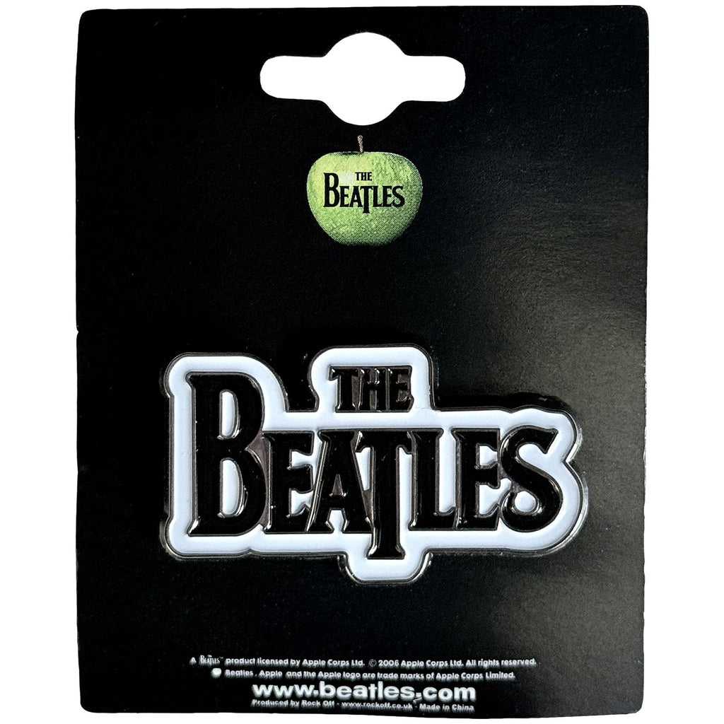 The Beatles Pin Badge: Drop T Logo (Black)