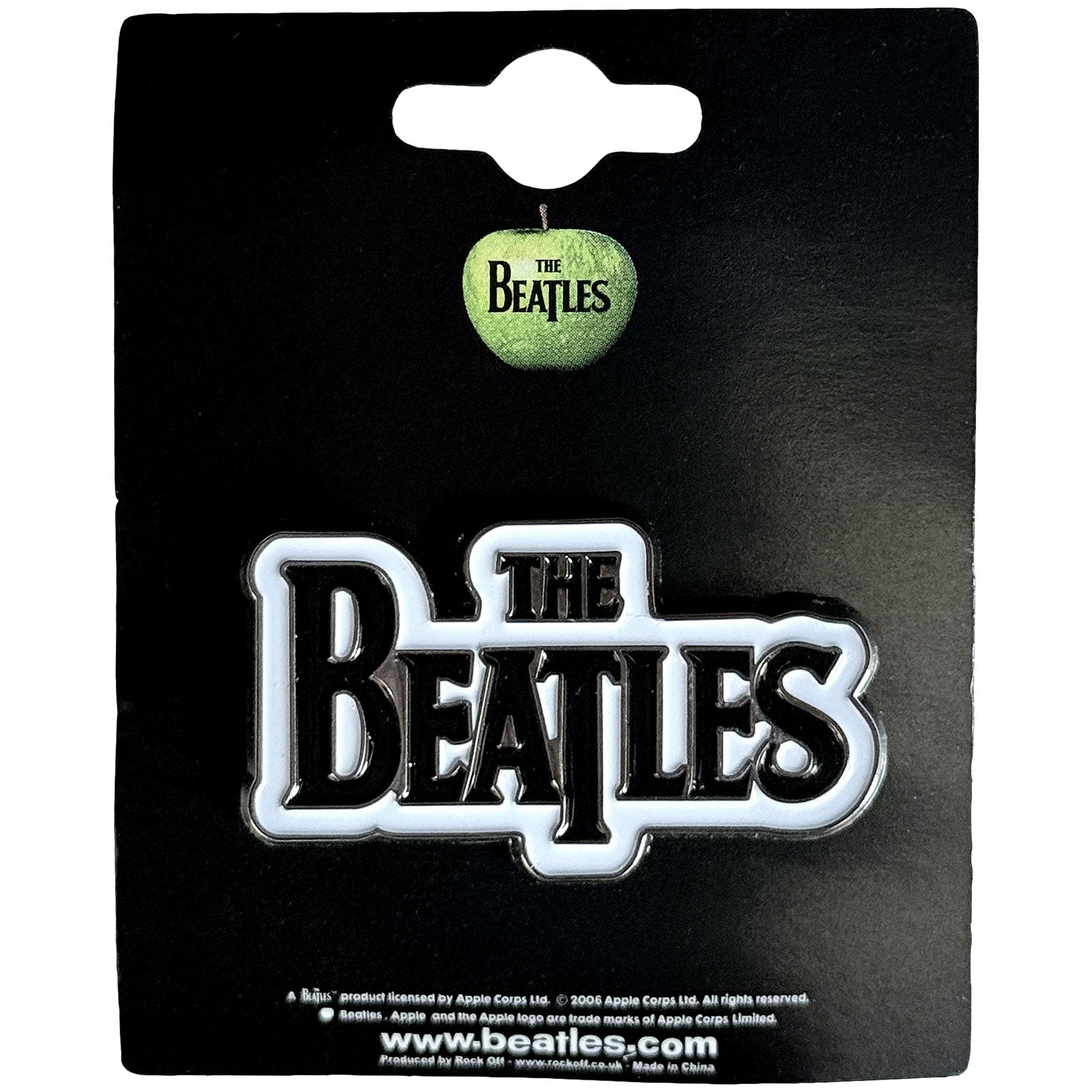 The Beatles Pin Badge: Drop T Logo (Black)