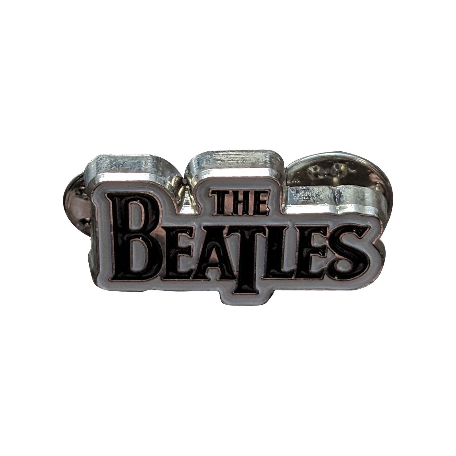 The Beatles Pin Badge: Drop T Logo (Black)
