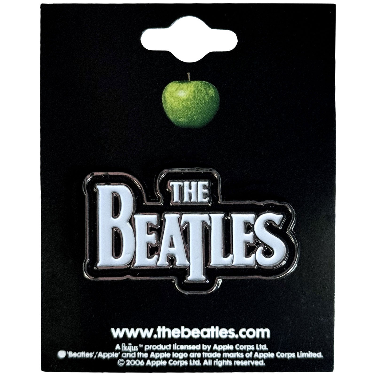 The Beatles Pin Badge: Drop T Logo (White)