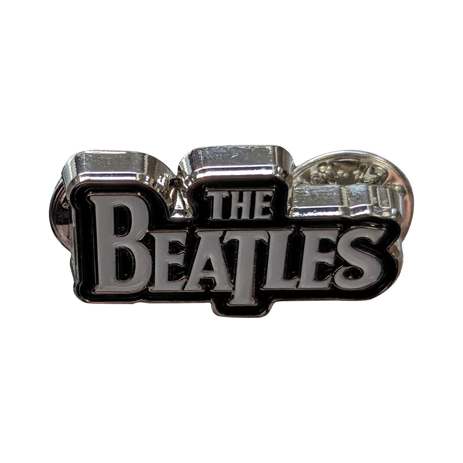 The Beatles Pin Badge: Drop T Logo (White)