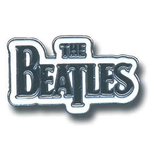 The Beatles Pin Badge: Drop T Logo (Black on White)