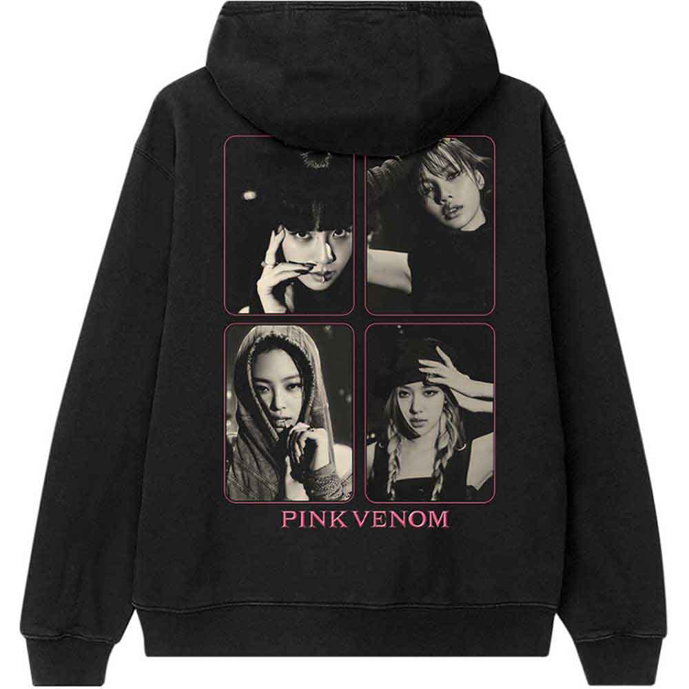 BlackPink Unisex Pullover Hoodie: Pink Venom Group Photo (Black) (Back Print)