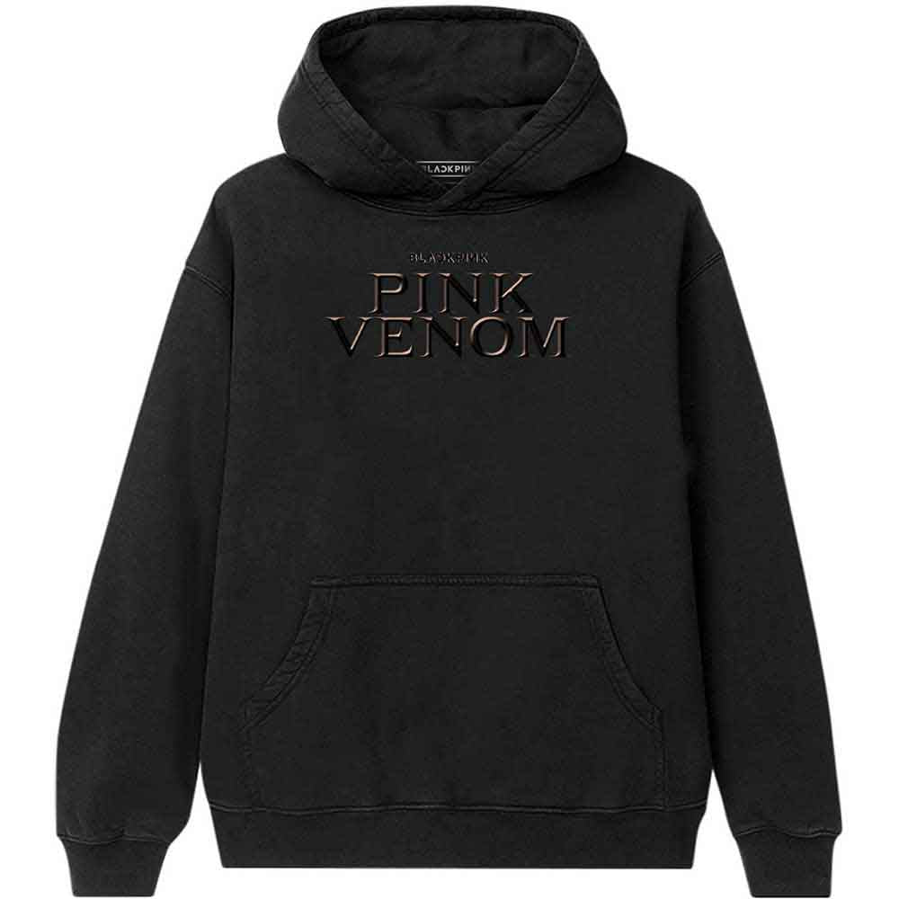 BlackPink Unisex Pullover Hoodie: Pink Venom Oil Stroke (Black) (Back Print)