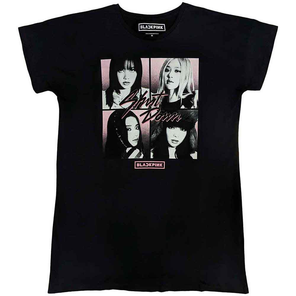 BlackPink Ladies Nightdress: Shut Down Photo Grid (Black)