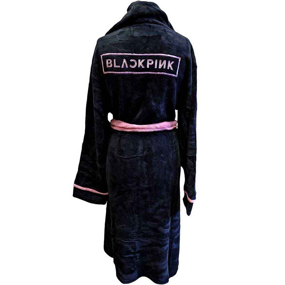 BlackPink Unisex Bathrobe: Logo (Black) (Back Print)