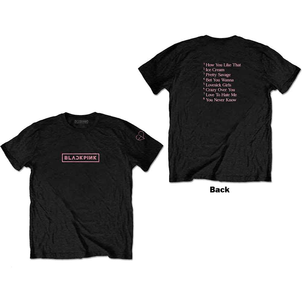 BlackPink Unisex T-Shirt: The Album Track list (Black) (Back Print)
