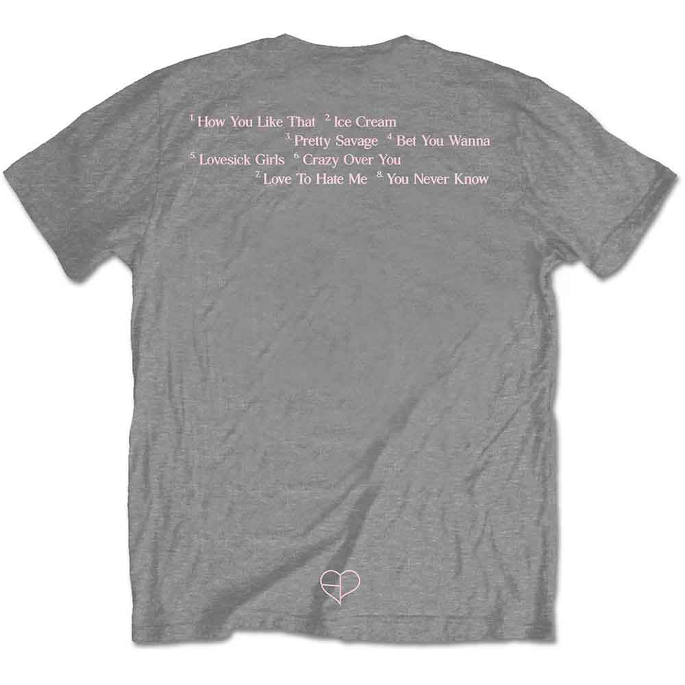 BlackPink Unisex T-Shirt: The Album - Crown (Grey) (Back Print)