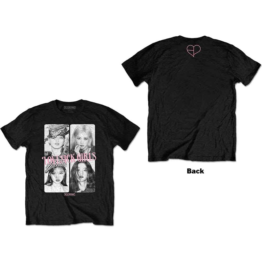 BlackPink Unisex T-Shirt: Love Sick (Black) (Back Print)