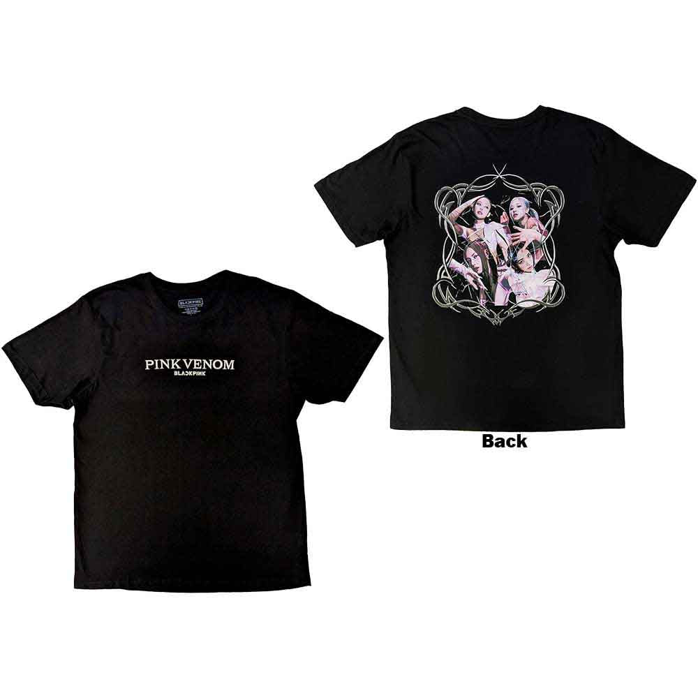 BlackPink Unisex T-Shirt: Pink Venom (Black) (Back Print & Embellished)