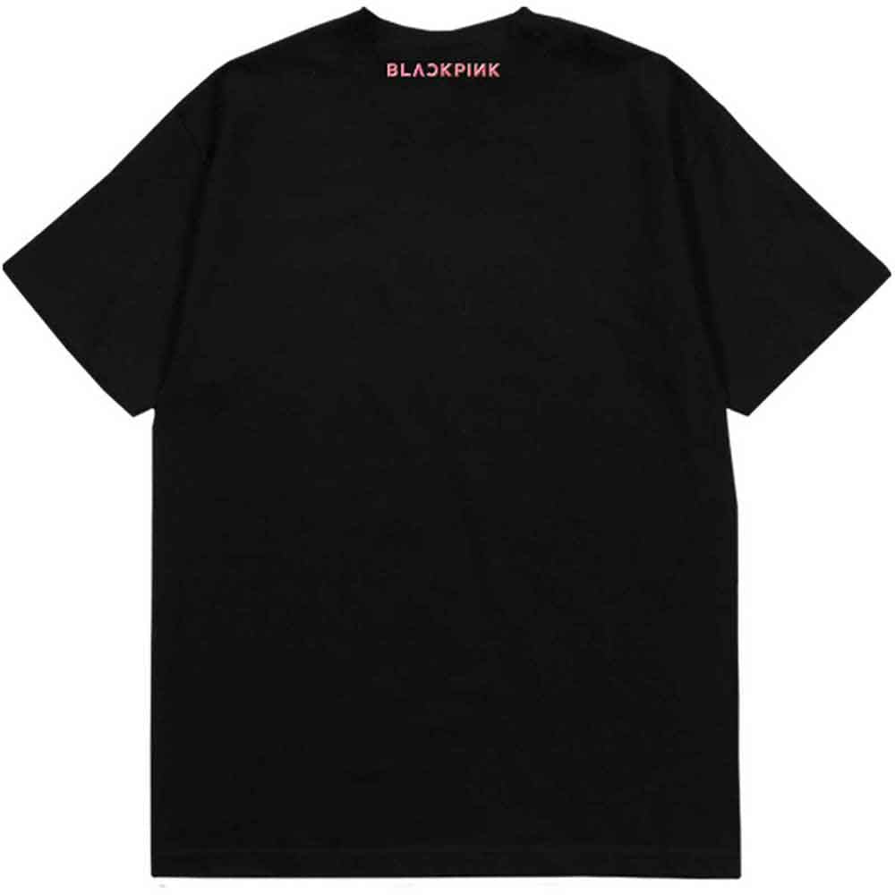 BlackPink Unisex T-Shirt: Pink Venom Logo (Black) (Back Print)