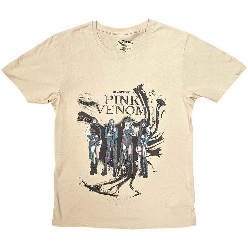 BlackPink Unisex T-Shirt: Pink Venom Oil Stroke (Sand)