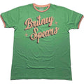 Britney Spears Unisex Ringer T-Shirt: Retro Text (Green)