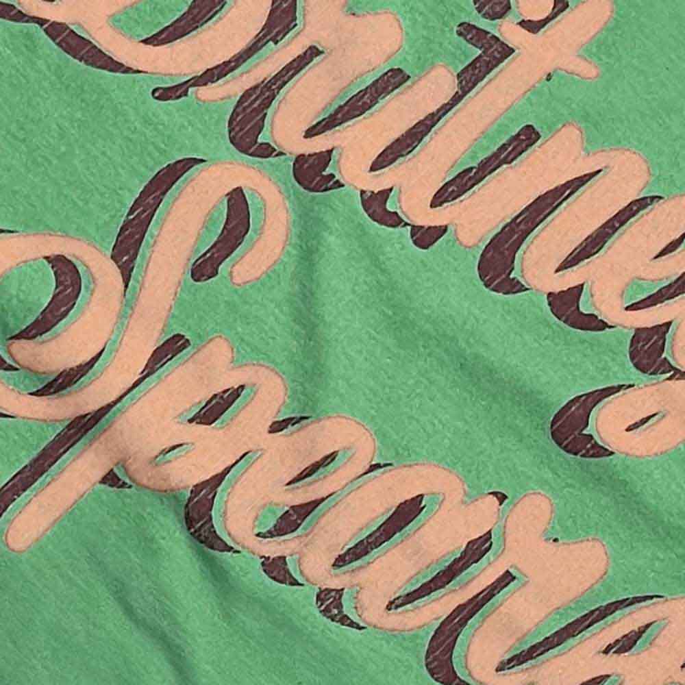 Britney Spears Unisex Ringer T-Shirt: Retro Text (Green)