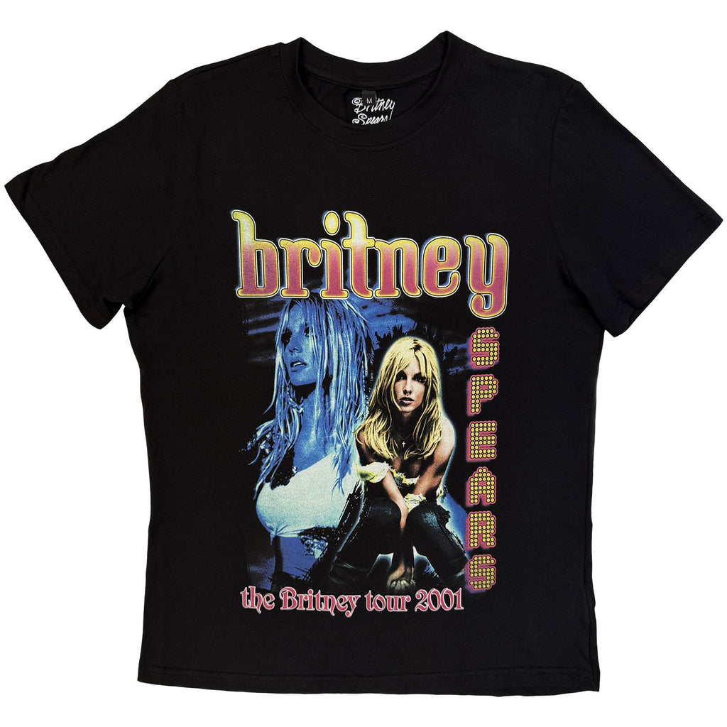 Britney Spears Ladies T-Shirt: Britney Tour (Black) (Back Print)